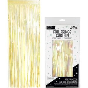 YELLOW IRIDESCENT FOIL FRINGE CURTAIN