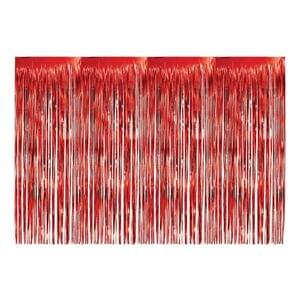 RED JUMBO FOIL FRINGE CURTAIN