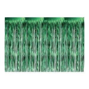 GREEN JUMBO FOIL FRINGE CURTAIN