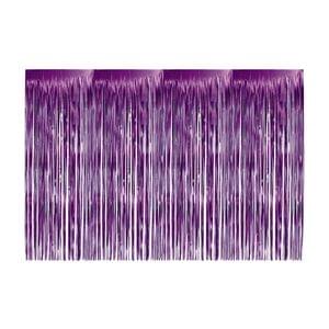 PURPLE JUMBO FOIL FRINGE CURTAIN