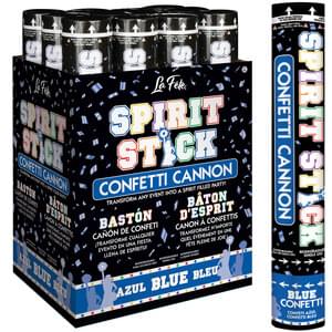12" CONFETTI SPIRIT STICK CANNON BLUE
