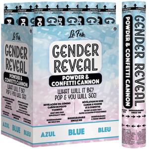 12" BLUE GENDER REVEAL CONFETTI AND POWDER CANNON