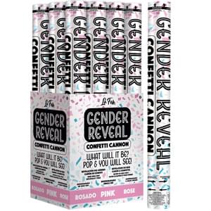 18" PINK GENDER REVEAL CONFETTI CANNON