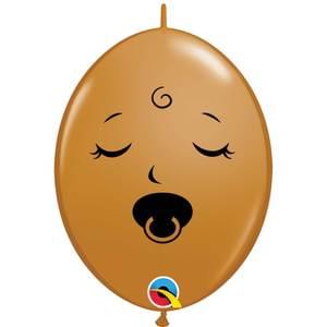 6" SLEEPING PACIFIER BABY FACE MOCHA BROWN QUICK LINK
