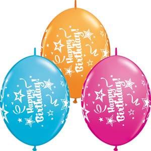 12" HAPPY BIRTHDAY QUICK LINK BANNER BALLOONS