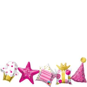 41" BIRTHDAY GARLAND BALLOON PINK