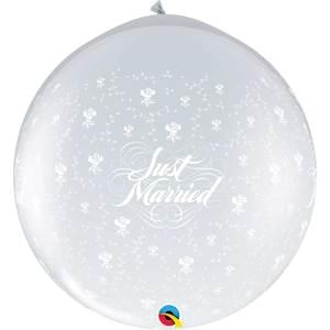3' JUST MARRIED FLOWERS CLEAR