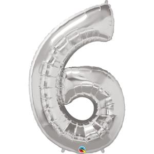 NUMBER 6 SILVER HELIUM SHAPE