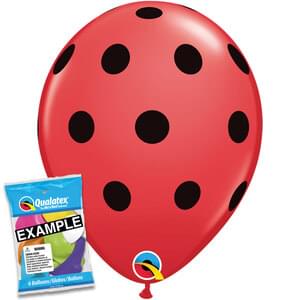 11" BLACK ON RED POLKA DOTS CONSUMER PACK