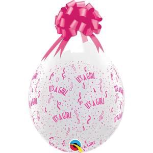 18" IT'S A GIRL AROUND DIAMOND CLEAR STUFFING BALLOON