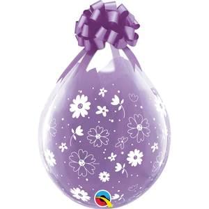 18" DAISIES & DOTS AROUND CLEAR STUFFING BALLOON