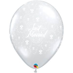 16" JUST MARRIED FLOWERS CLEAR