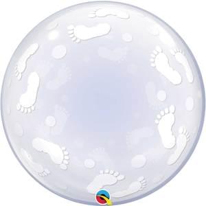 22" BABY FOOTPRINTS DECO BUBBLE BALLOON