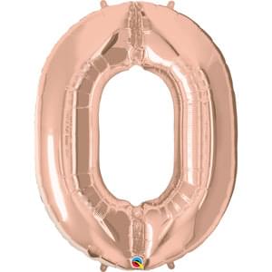NUMBER 0 ROSE GOLD HELIUM SHAPE