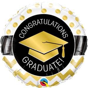 GRADUATE GOLD CHEVRON DOTS MINI