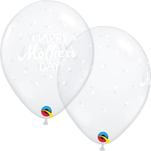 11" MOTHER'S DAY PETITE POLKA DOTS DIAMOND CLEAR 