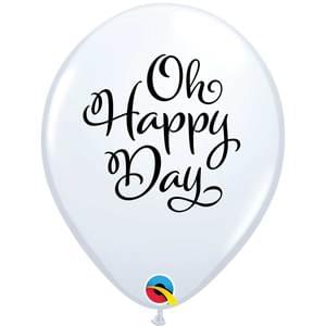 11" SIMPLY OH HAPPY DAY WHITE W/BLACK