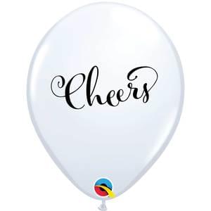11" SIMPLY CHEERS WHITE W/BLACK