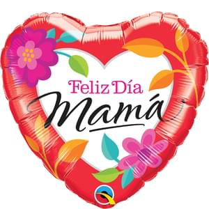 18" FELIZ DIA MAMA RED HOT FLORAL 