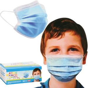 CHILD DISPOSABLE EARLOOP FACE MASK BLUE