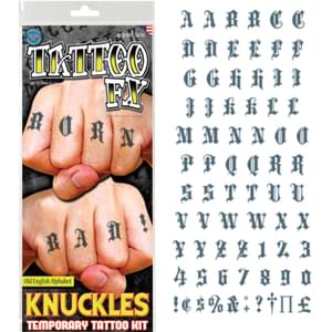 KNUCKLES ALPHABET OLD COSTUME KIT