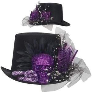 PURPLE SKULL WITCH DR HAT