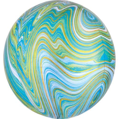 15" BLUE GREEN MARBLEZ ORBZ
