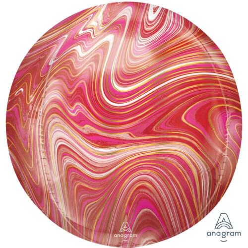 15" MARBLEZ ORBZ RED & PINK ORBZ