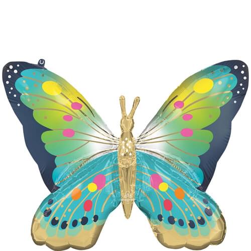 VIBRANT BLUE SATIN BUTTERFLY FLUTTERS SUPER SHAPE