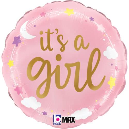 18" IT'S A GIRL STARS AND CLOUDS MAX FLOAT
