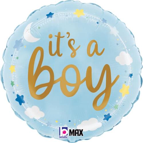 18" IT'S A BOY STARS AND CLOUDS MAX FLOAT