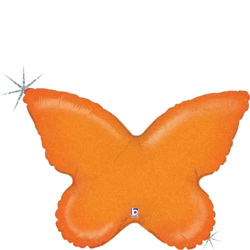 30" BUTTERFLY SOLID ORANGE HOLOGRAPHIC SHAPE 