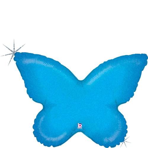30" BUTTERFLY SOLID BLUE HOLOGRAPHIC SHAPE 