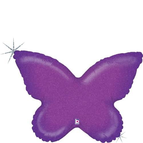 30" BUTTERFLY SOLID PURPLE HOLOGRAPHIC SHAPE 