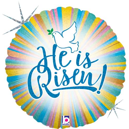 18" HE IS RISEN HOLOGRAPHIC