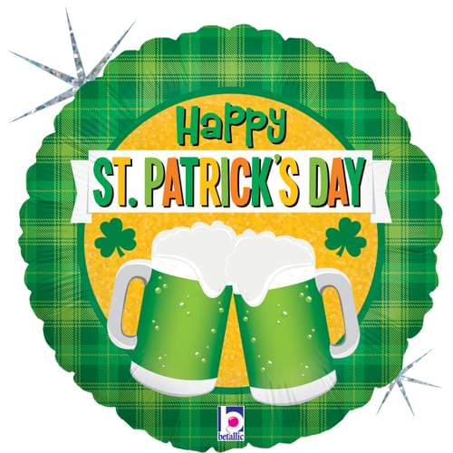 18" ST. PATRICK'S DAY GREEN BEER HOLOGRAPHIC