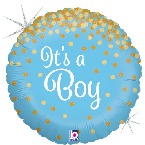 18" GLITTERING IT'S A BOY HOLOGRAPHIC