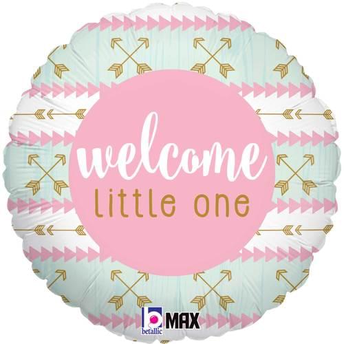 18" WELCOME LITTLE ONE PINK MAX FLOAT ROUND