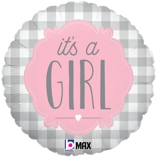 18" GIRL BUFFALO PLAID MAX FLOAT ROUND