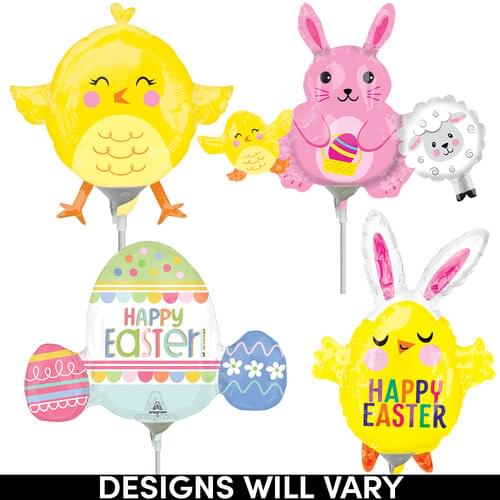 14" EASTER SHAPES AIR-INFLATED ASST