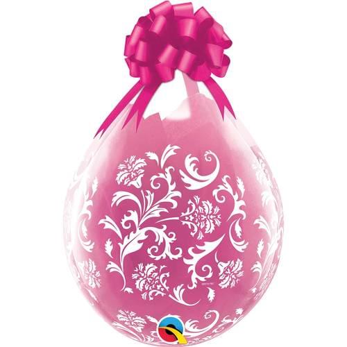 18" DAMASK PRINT DIAMOND CLEAR STUFFING BALLOON
