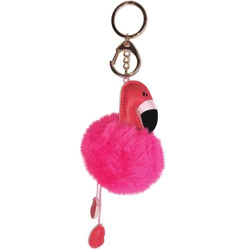 POM POM FLAMINGO KEYCHAIN
